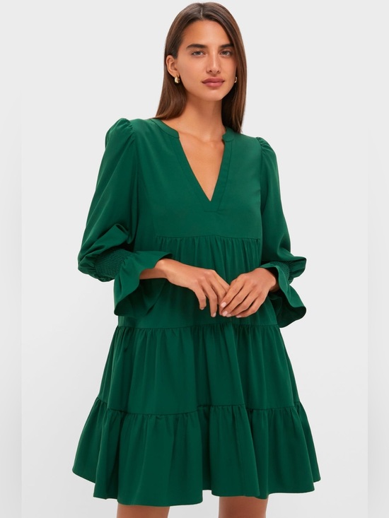 Tuckernuck Dresses & Skirts - Pomander Place Tuckernuck Hunter Green Crepe Kenzo Dress